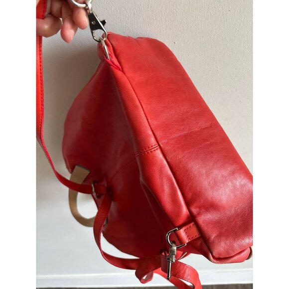 Velez 100% Leather Mini Backpack Multicolor Red Bag Size Small - Picture 8 of 12